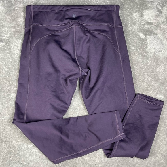Athleta Leggings Womens L Primaloft Alpine Valley Tight Fleece Lined Purple - Picture 6 of 9